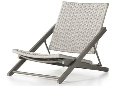 Four Hands Outdoor Solano Ashen Slate / Heathered Grey Rope Aluminum Lounge Chair FHO229031001