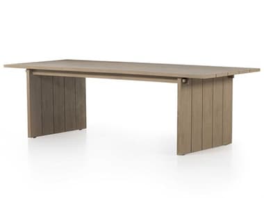Four Hands Outdoor Solano Washed Brown 98'' Teak Rectangular Dining Table FHO229224002
