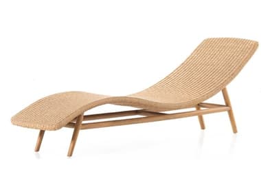 Four Hands Outdoor Grass Roots Vintage Natural Polypropylene / Natural Teak Chaise Lounge FHO229227001