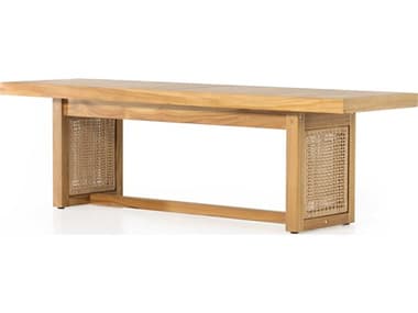 Four Hands Outdoor Duvall Natural Teak / Faux Rattan Bench FHO229409001