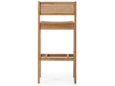 Four Hands Outdoor Duvall Natural Teak / Faux Rattan Bar Stool FHO229411001
