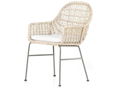 Four Hands Outdoor Grass White Roots Wicker Cushion Dining Chair FHO230094001