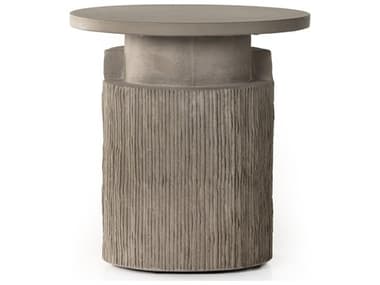 Four Hands Outdoor Constantine Huron Flint Concrete 20" Round End Table FHO231884001