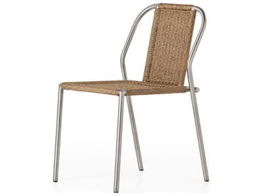 Four Hands Outdoor Solano Stainless Steel / Faux Dark Hyacinth Dining Chair FHO231937001