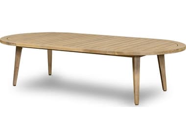 Four Hands Outdoor Belfast Natural Acacia 65'' Oval Coffee Table FHO232271001