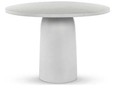 Four Hands Outdoor Marlow Basil Matte White Aluminum 42" Round Dining Table FHO232410003