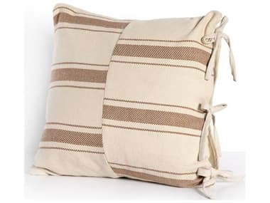 Four Hands Outdoor Willow Dashel Patterned Gold Stripe 24" x 24" Pillow Cover Only FHO233601001