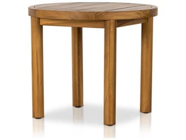 Four Hands Outdoor Pembrook Natural Teak 26'' Round End Table FHO233668002
