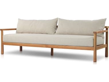 Four Hands Outdoor Barrington Irvine Natural Teak Cushion Sofa FHO233675008