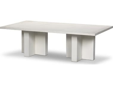 Four Hands Outdoor Marlow Terrell Matte White Aluminum 54.5" x 29"D Rectangular Coffee Table FHO234216004