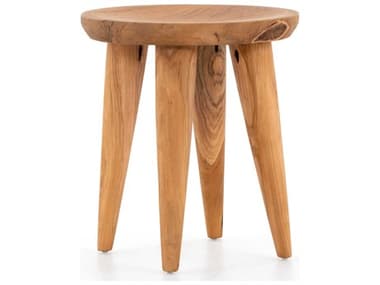 Four Hands Outdoor Grass Roots Aged Natural Teak 16'' Round End Table FHO234251001