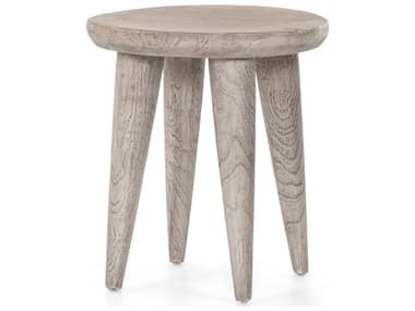 Four Hands Outdoor Grass Roots Teak Round End Table FHO234251002