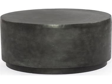 Four Hands Outdoor Marlow Javi Aged Grey Aluminum 35.5" Round Coffee Table FHO234317001