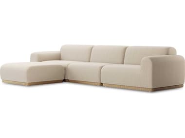 Four Hands Outdoor Garwood Faux Hyacinth / Faye Sand Four-Piece Sectional Sofa with Ottoman FHO237433001