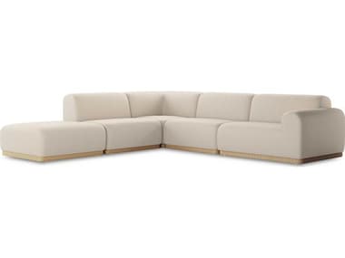 Four Hands Outdoor Garwood Faux Hyacinth / Faye Sand Five-Piece Right Facing Sectional Sofa with Ottoman FHO237435001