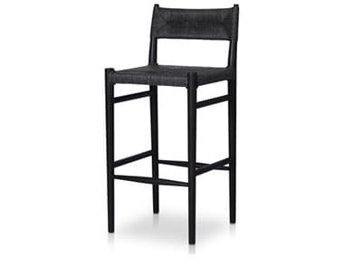 Four Hands Outdoor Grass Roots Teak Wicker Bar Stool FHO237996006