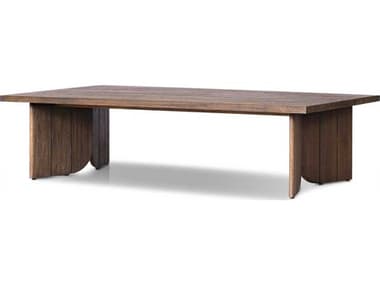 Four Hands Outdoor Pembrook Joette Stained Saddle Brown Teak Rectangular Coffee Table FHO238431001