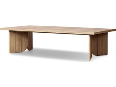 Four Hands Outdoor Pembrook Joette Washed Brown Teak Rectangular Coffee Table FHO238431002