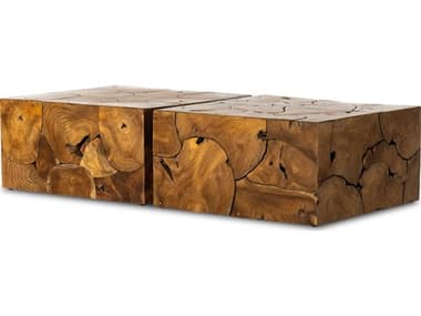 Four Hands Outdoor Providence Teak Root 60'' Wide Square Coffee Table FHO238767001