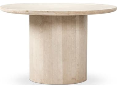 Four Hands Outdoor Rockwell Oakland Cream Marble 48" Round Dining Table FHO238784002