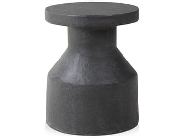 Four Hands Outdoor Chandler Distressed Graphite Concrete Round End Table FHO240055001