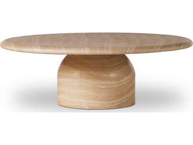 Four Hands Outdoor Chandler Sand Striae Concrete Round Coffee Table FHO240084001