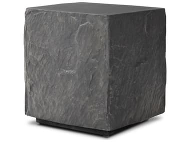 Four Hands Outdoor Chandler Smooth Black Concrete Square End Table FHO240098001