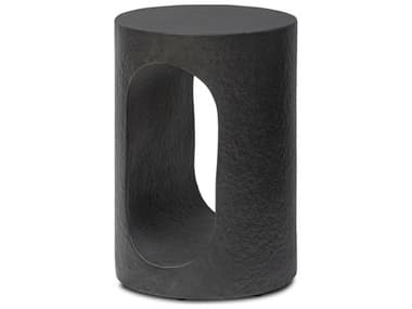 Four Hands Outdoor Chandler Distressed Graphite Concrete Round End Table FHO240102002