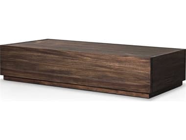 Four Hands Outdoor Duvall Messo Stained Saddle Brown Teak Rectangular Coffee Table FHO240635004