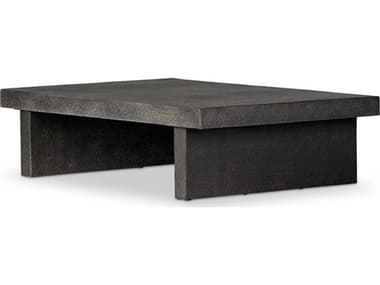 Four Hands Outdoor Chandler Huesca Distressed Graphite Concrete Rectangular Coffee Table FHO241080001
