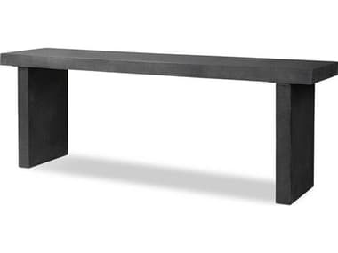 Four Hands Outdoor Chandler Huesca Distressed Graphite Concrete Teak Rectangular Console Table FHO241696001