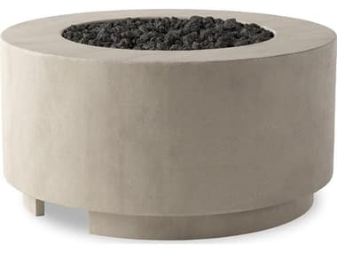 Four Hands Outdoor Falco Damian Natural Concrete 35.5" Round Fire Pit Table FHO243846001