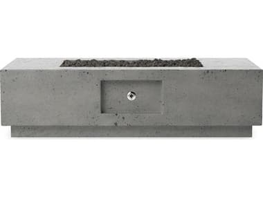 Four Hands Outdoor Falco Kenton Pewter Concrete 62" x 32" Rectangular Fire Pit Table FHO243859001