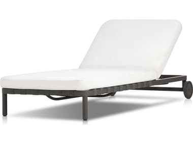 Four Hands Outdoor Solano Reine Bronze Aluminum Cushion Chaise Lounge in Alessi Linen FHO244857001