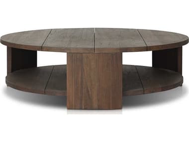 Four Hands Outdoor Providence Roca Round Coffee Table - Stained Heritage Brown-FSC FHO245041001