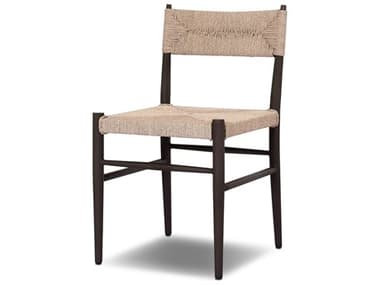 Four Hands Outdoor Grass Roots Lomas Iron Wicker Dining Side Chair in Textured Dune FHO248061002