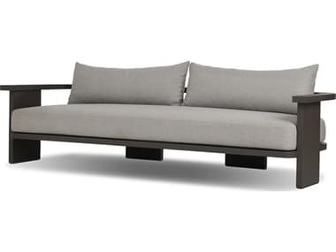 Four Hands Outdoor Solano Tahana Bronze Aluminum Cushion 96" Sofa in Casa Grey FHO248232001