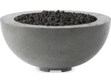 Four Hands Outdoor Falco Bronson Pewter Concrete Round Fire Pit Table FHOBRONSONPEW