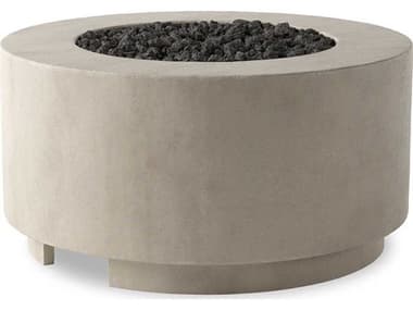 Four Hands Outdoor Falco Damian Natural Concrete Round Fire Pit Table FHODAMIANNAT
