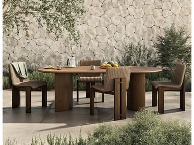 Four Hands Outdoor Duvall Teak Dining Set FHODUVALLDININGSET4