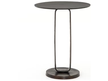Four Hands Outdoor Marlow Antique Rust Aluminum Round End Table FHOIMAR215