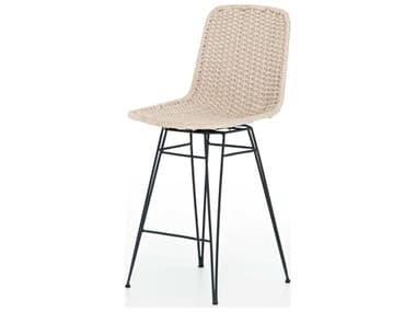 Four Hands Outdoor Grass Roots Charcoal Iron / Natural Rope Counter Stool FHOJLAN255