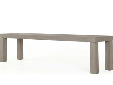 Four Hands Outdoor Grass Roots Weathered Grey Teak Bench FHOJSOL054
