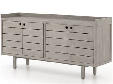 Four Hands Outdoor Solano Weathered Grey 70'' Wide Teak Rectangular Sideboard FHOJSOL060A