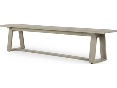 Four Hands Outdoor Solano Weathered Grey Teak Bench FHOJSOL133A