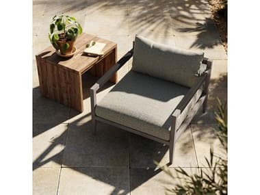 Four Hands Outdoor Solano Teak Cushion Lounge Set FHOSOLANOLOUNGESET13