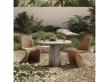 Four Hands Outdoor Thayer Concrete Wicker Dining Set FHOTHAYERDININGSET2