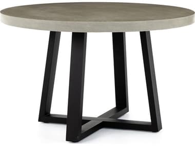 Four Hands Outdoor Constantine Light Grey Stone Round Dining Table FHOVCNSF006A
