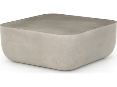 Four Hands Outdoor Thayer Grey Concrete Square Coffee Table FHOVTHY043
