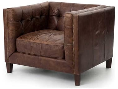 Four Hands Carnegie Abbott 37" Brown Leather Accent Chair FS100129002